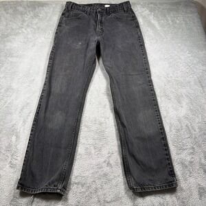 Vintage Levis 505 Jeans Mens 33x30 Black Orange Tab Regular Straight Leg